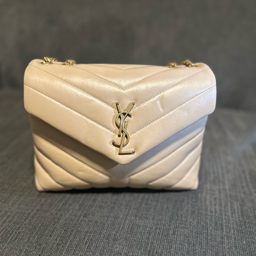 Yves Saint Laurent Beige Quilted Shoulder Bag